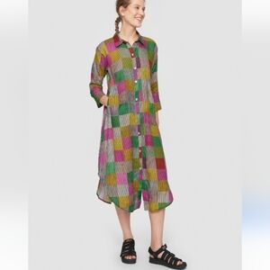 Bitte Kai Rand Chinese Chequers Linen Shirt Dress M